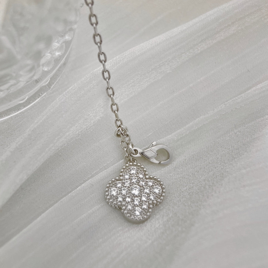 ⭐Miroze CLOVER 5 MOTIFS SILVER DIAMONDS NECKLACE