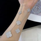 ⭐Miroze CLOVER 5 MOTIFS SILVER DIAMONDS NECKLACE