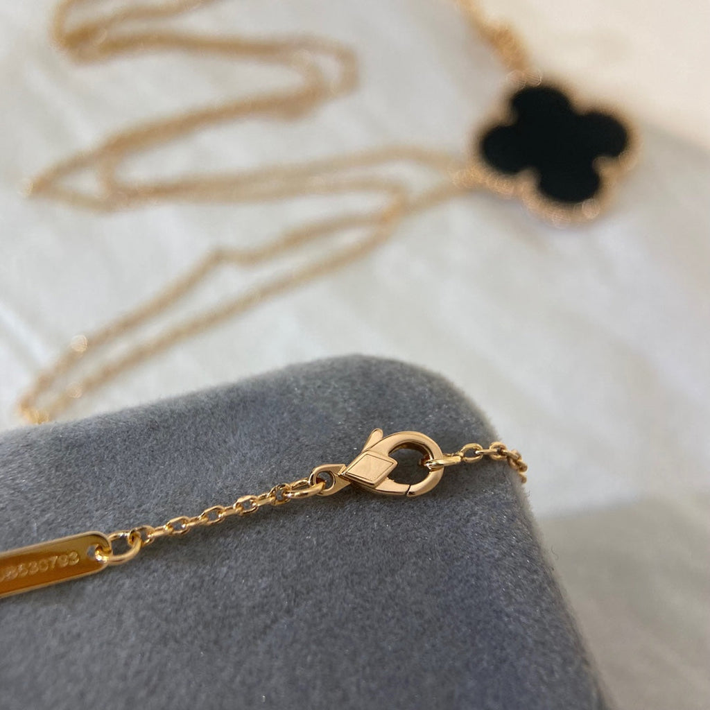⭐Miroze CLOVER 25MM NECKLACE GOLD ONYX