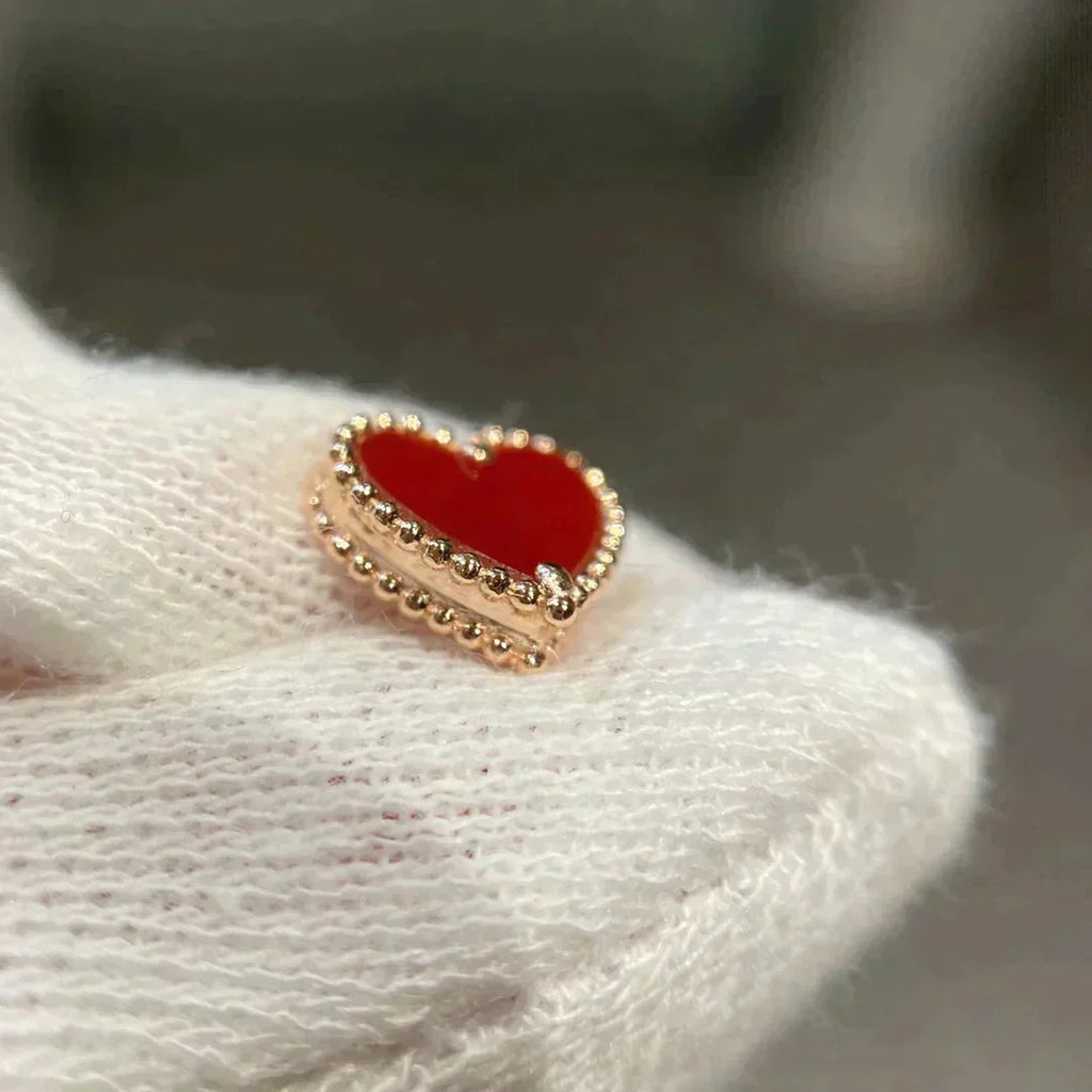 ⭐Miroze HEART CARNELIAN STUD EARRINGS
