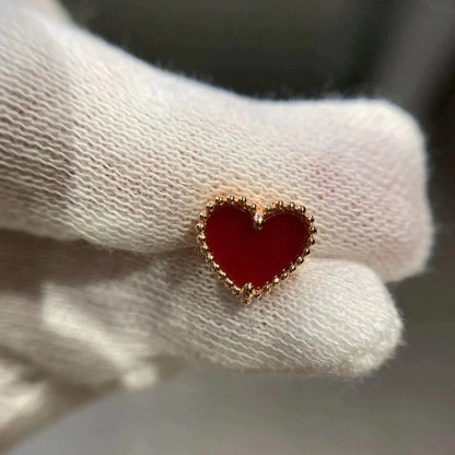 [⭐Miroze] HEART CARNELIAN STUD EARRINGS