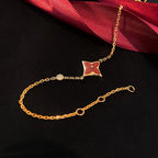 ⭐Miroze COLOR STAR CARNELIAN PINK GOLD DIAMOND BRACELET
