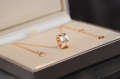 [⭐Miroze]ZERO 1 PINK GOLD DIAMOND NECKLACE