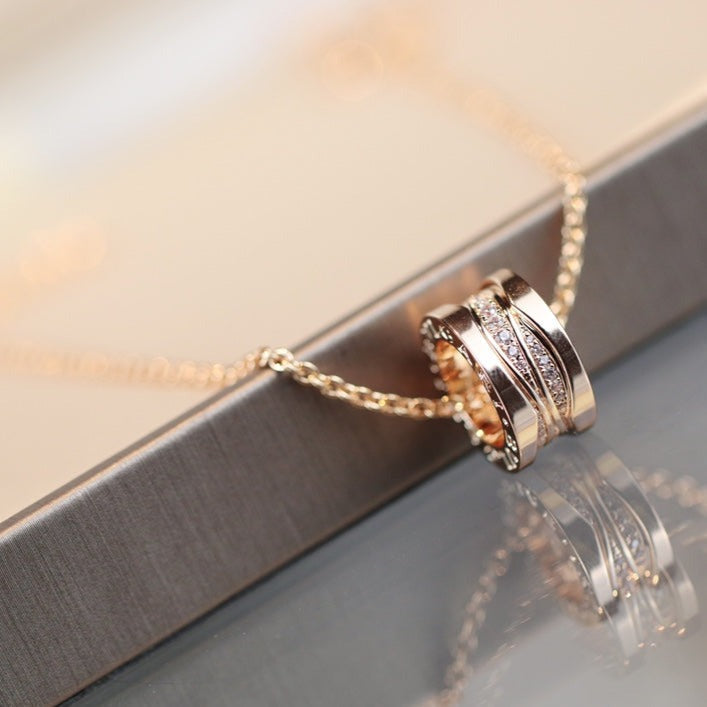 [⭐Veya]ZERO 1 PINK GOLD DIAMOND NECKLACE