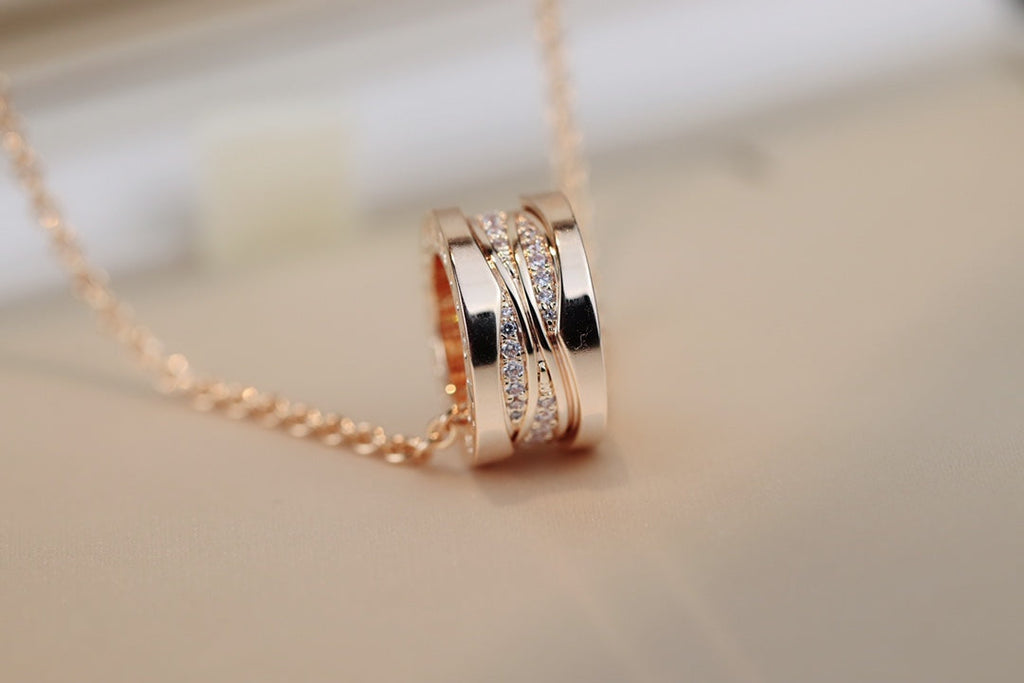 [⭐Veya]ZERO 1 PINK GOLD DIAMOND NECKLACE