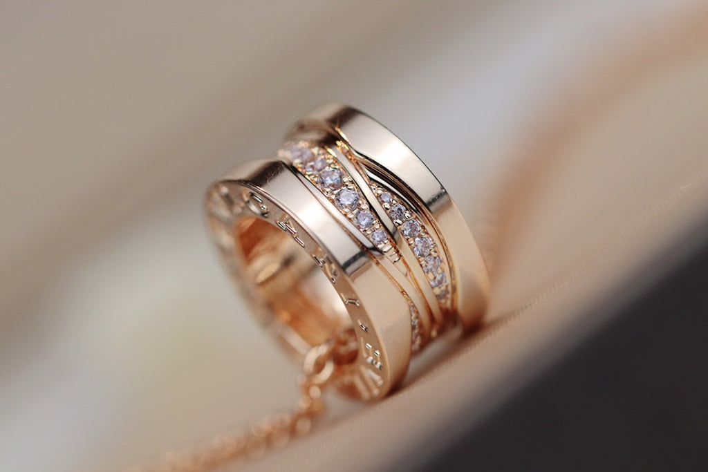 [⭐Veya]ZERO 1 PINK GOLD DIAMOND NECKLACE