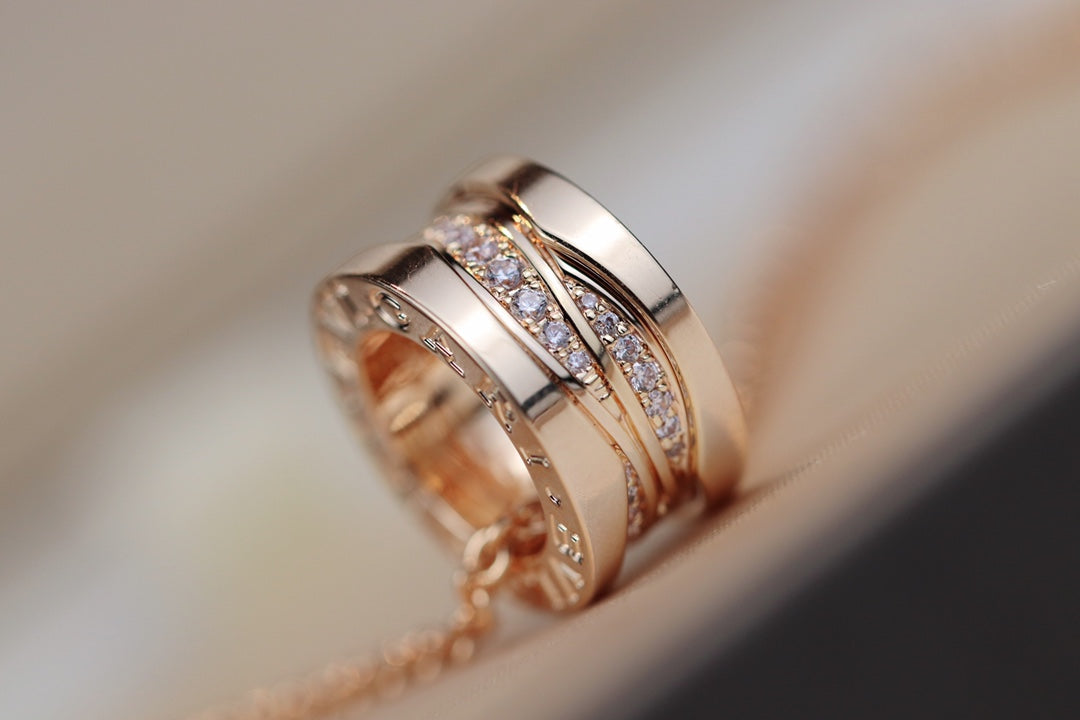 [⭐Veya]ZERO 1 PINK GOLD DIAMOND NECKLACE