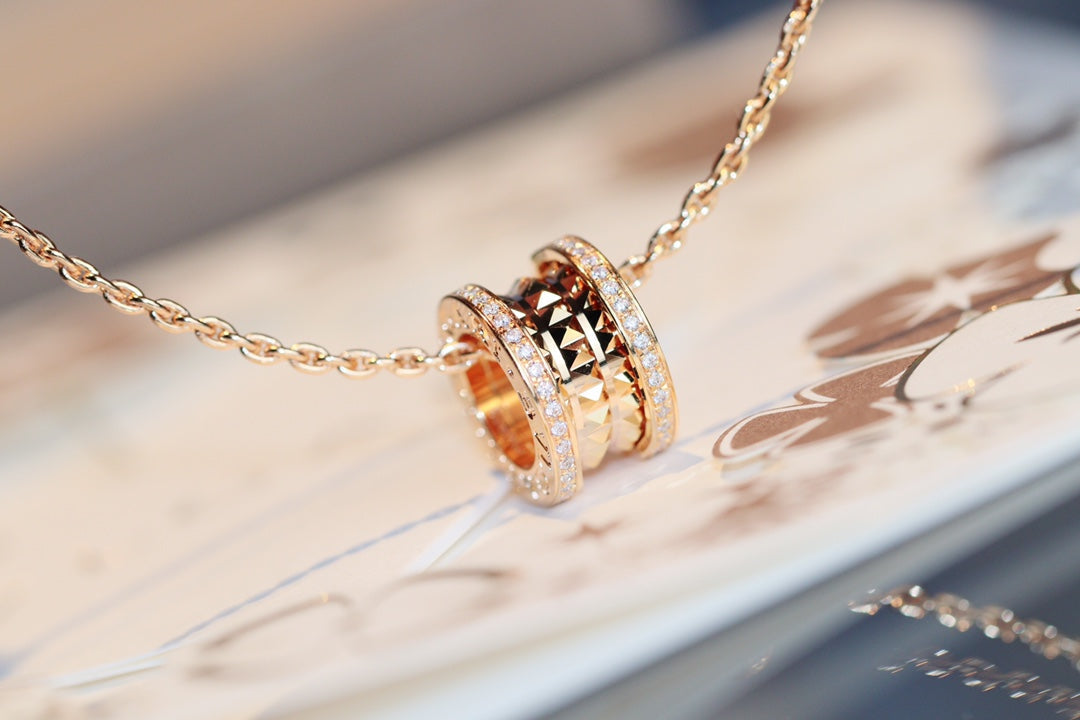[⭐Veya]ZERO 1 ROCK PEDANT PINK GOLD NECKLACE