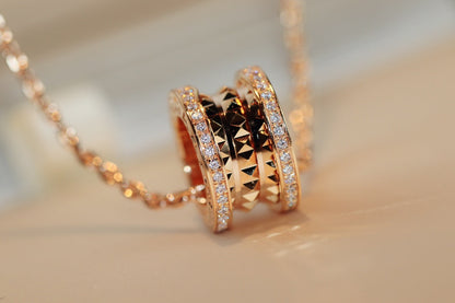 [⭐Miroze]ZERO 1 ROCK PEDANT PINK GOLD NECKLACE