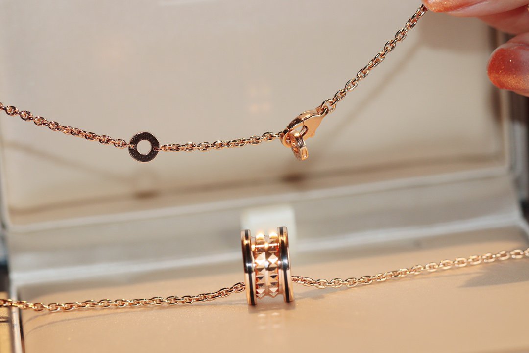 [⭐Miroze]ZERO 1 ROCK PEDANT PINK GOLD BLACK NECKLACE