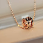 [⭐Veya]ZERO 1 ROCK PEDANT PINK GOLD BLACK NECKLACE