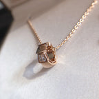 [⭐Veya]SERPENTI PEDANT DIAMOND PINK GOLD NECKLACE