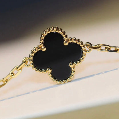 [⭐Miroze]CLOVER 20モチーフ オニキス ネックレス