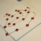 ⭐Miroze CLOVER 20 MOTIFS CARNELIAN NECKLACE