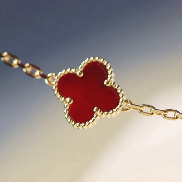 ⭐Miroze CLOVER 20 MOTIFS CARNELIAN NECKLACE