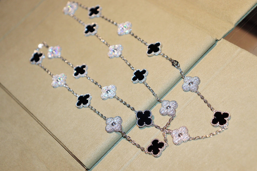 ⭐Miroze CLOVER 20 MOTIFS ONYX DIAMOND SILVER
