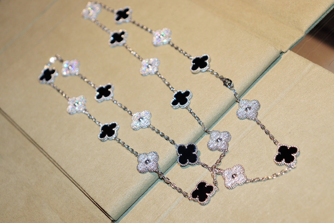 ⭐Miroze CLOVER 20 MOTIFS ONYX DIAMOND SILVER