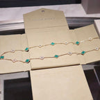 ⭐Miroze CLOVER 20 MOTIFS MALACHITE DIAMOND NECKLACE