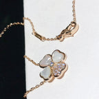 ⭐Miroze CLOVER MOP DIAMOND ROSE GOLD NECKLACE