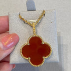 ⭐Miroze CLOVER 25MM NECKLACE GOLD CARNELIAN