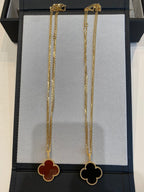 ⭐Miroze CLOVER 25MM NECKLACE GOLD CARNELIAN