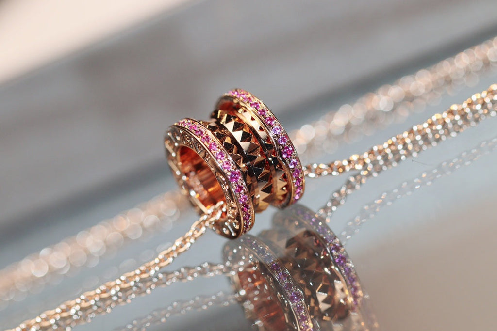 [⭐Veya]ZERO 1 ROCK PINK GOLD PINK DIAMOND NECKLACE