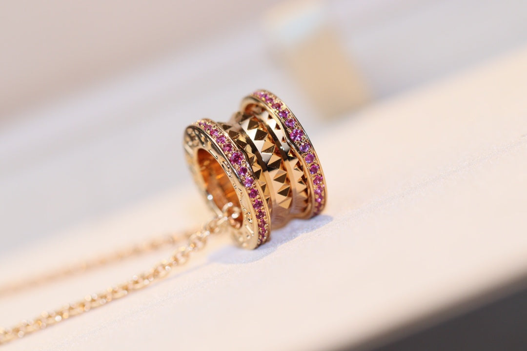 [⭐Veya]ZERO 1 ROCK PINK GOLD PINK DIAMOND NECKLACE