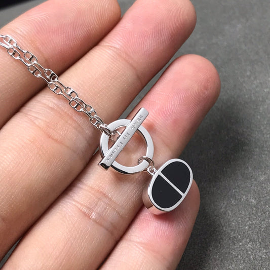 [⭐Miroze]CHAINE VERSO BLACK CERAMIC  NECKLACE