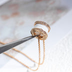 [⭐Veya]ZERO 1 WHITE CERAMIC PINK GOLD DIAMOND NECKLACE