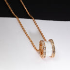[⭐Veya]ZERO 1 WHITE CERAMIC PINK GOLD DIAMOND NECKLACE
