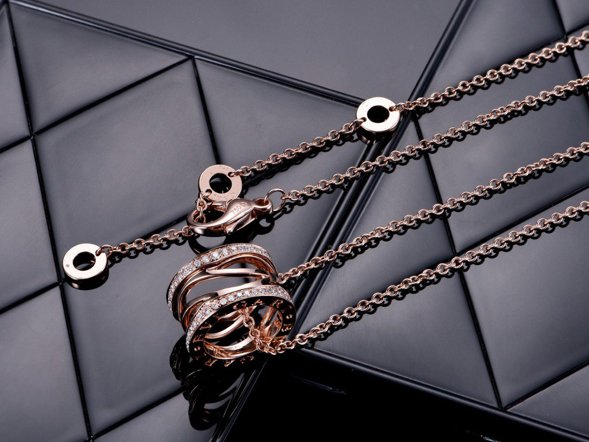 [⭐Veya]ZERO 1 PINK GOLD DIAMOND OPEN NECKLACE