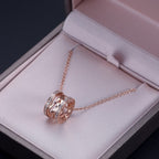 [⭐Veya]ZERO 1 PINK GOLD DIAMOND OPEN NECKLACE
