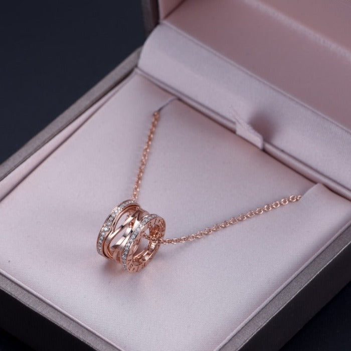 [⭐Veya]ZERO 1 PINK GOLD DIAMOND OPEN NECKLACE