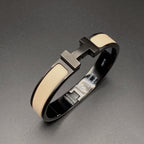 ⭐Miroze H BRACELET 12MM BLACK BEIGE CERAMIC