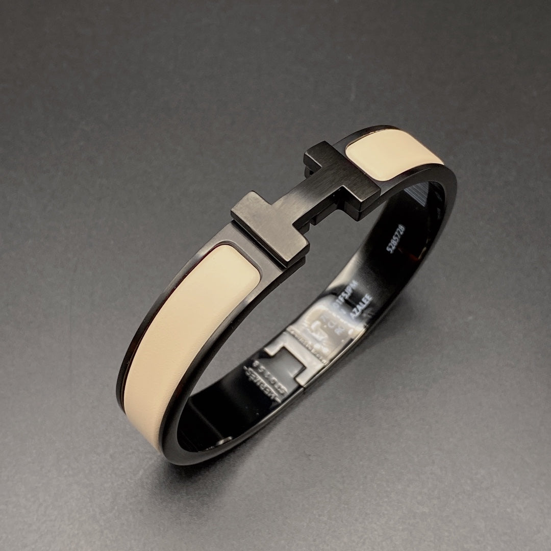 ⭐Miroze H BRACELET 12MM BLACK BEIGE CERAMIC