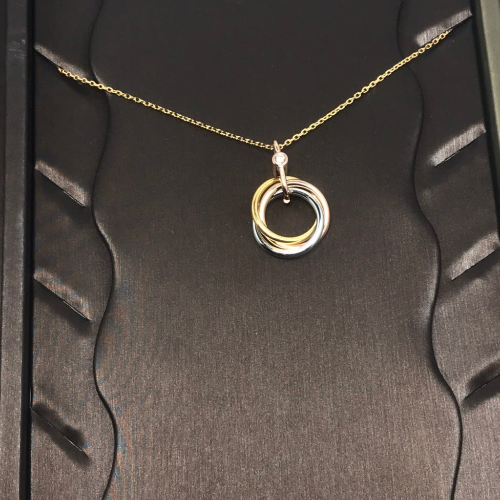⭐Miroze TRINITY SILVER GOLD PINK GOLD NECKLACE