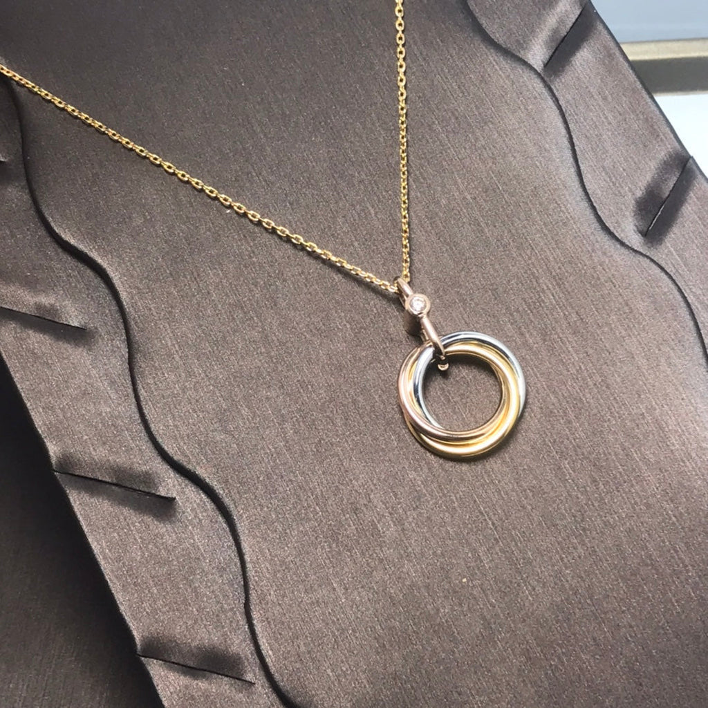 ⭐Miroze TRINITY SILVER GOLD PINK GOLD NECKLACE