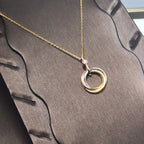 ⭐Miroze TRINITY SILVER GOLD PINK GOLD NECKLACE