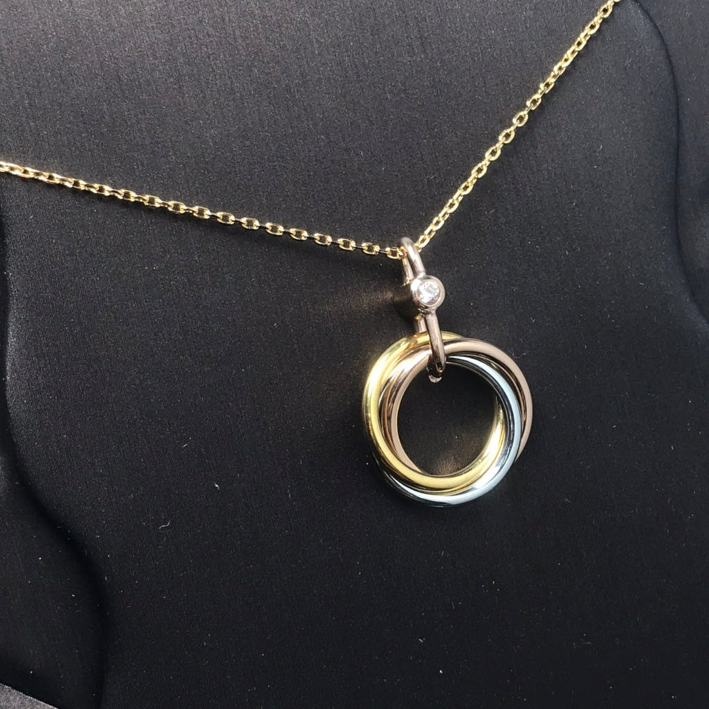 ⭐Miroze TRINITY SILVER GOLD PINK GOLD NECKLACE