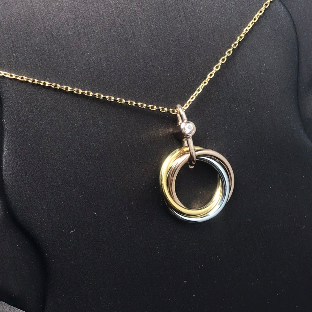 [⭐Miroze]TRINITY SILVER GOLD PINK GOLD NECKLACE