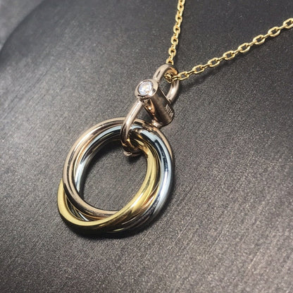 [⭐Miroze]TRINITY SILVER GOLD PINK GOLD NECKLACE