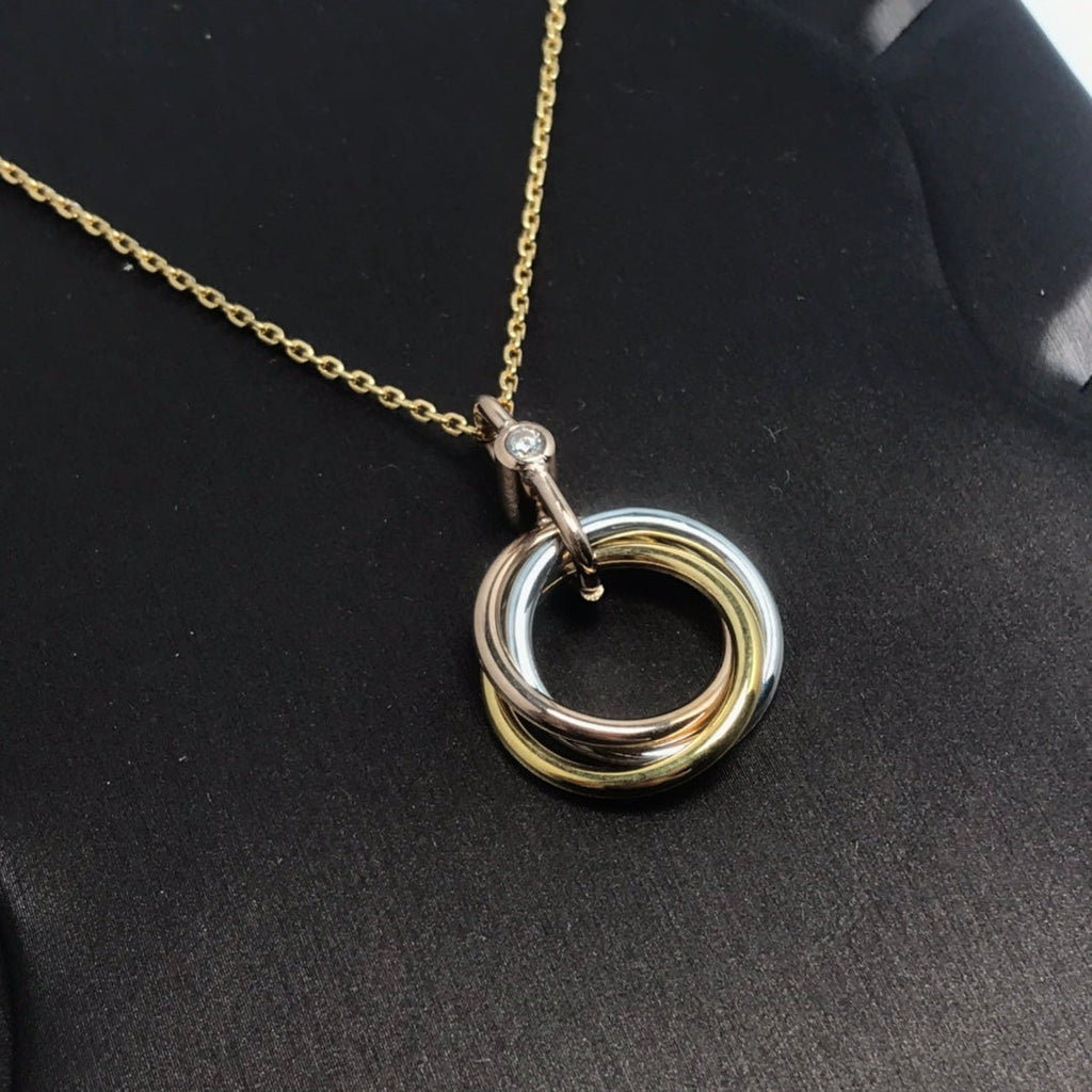 ⭐Miroze TRINITY SILVER GOLD PINK GOLD NECKLACE