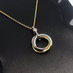 ⭐Miroze TRINITY SILVER GOLD PINK GOLD NECKLACE