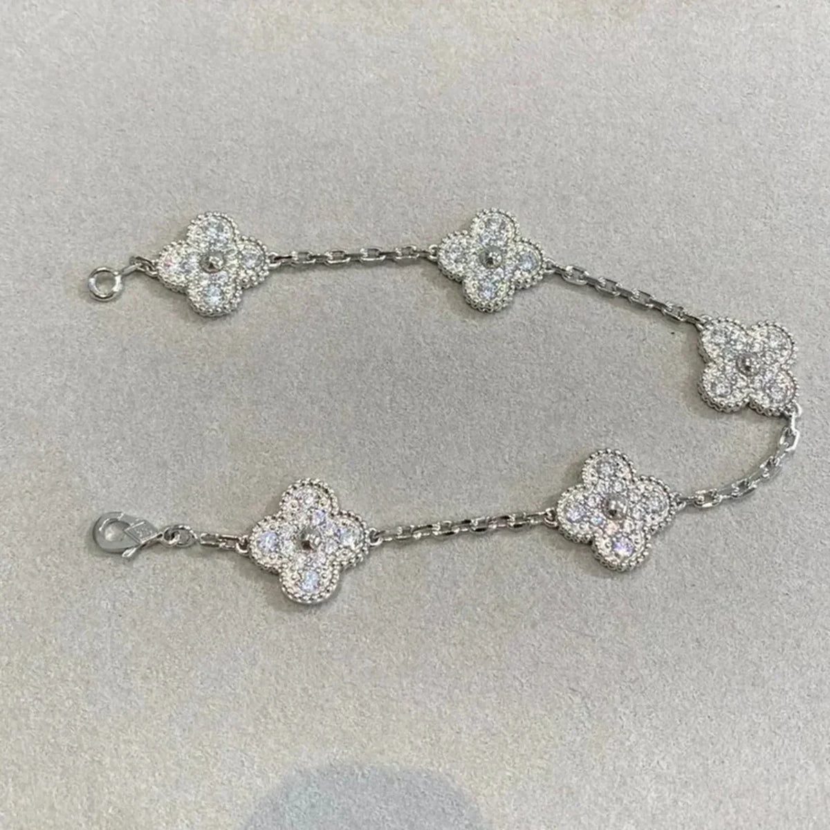 [⭐Miroze] CLOVER 5 MOTIF FULL DIAMOND BRACELET COLLECTION
