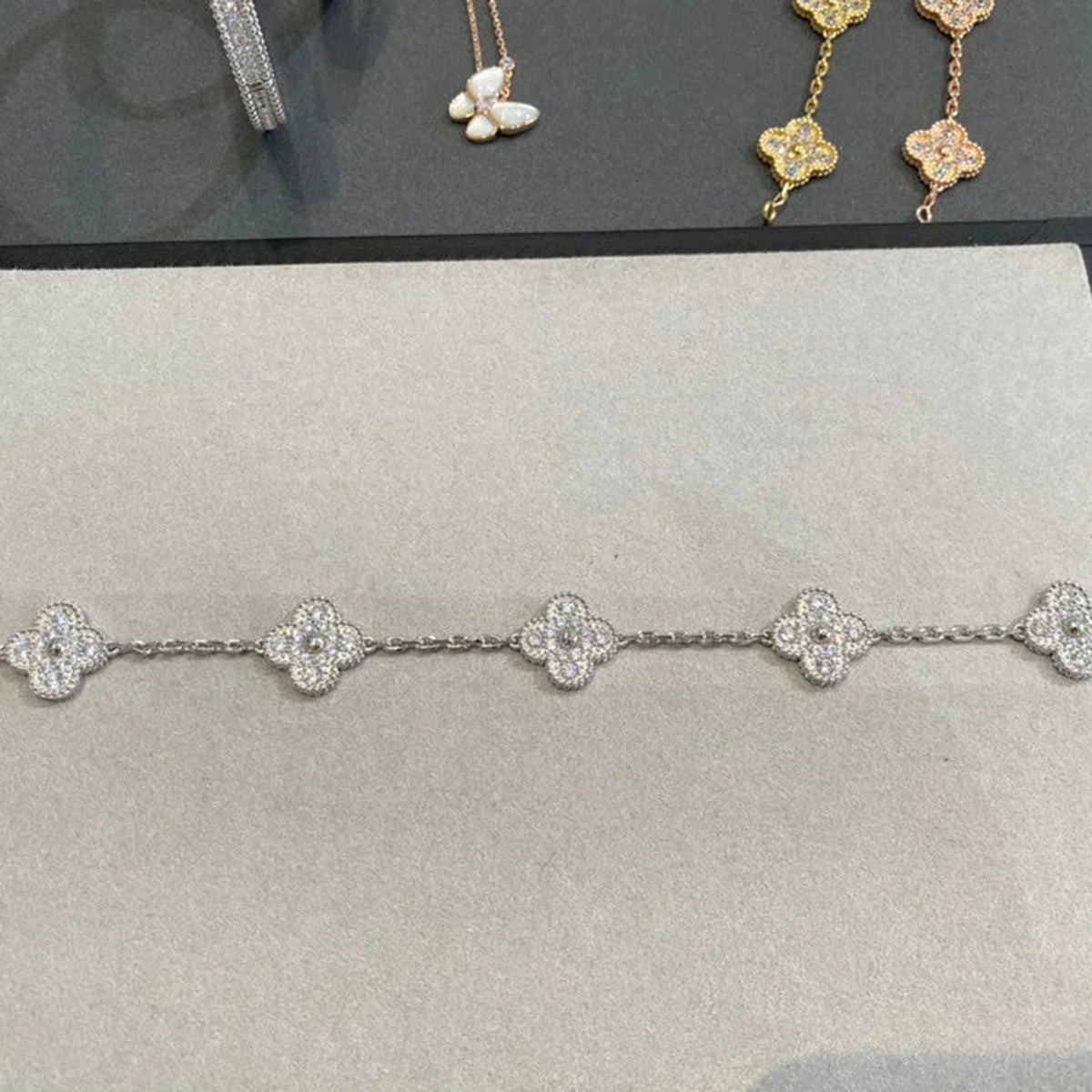 [⭐Miroze ] New  CLOVER 5 MOTIF FULL DIAMOND BRACELET COLLECTION