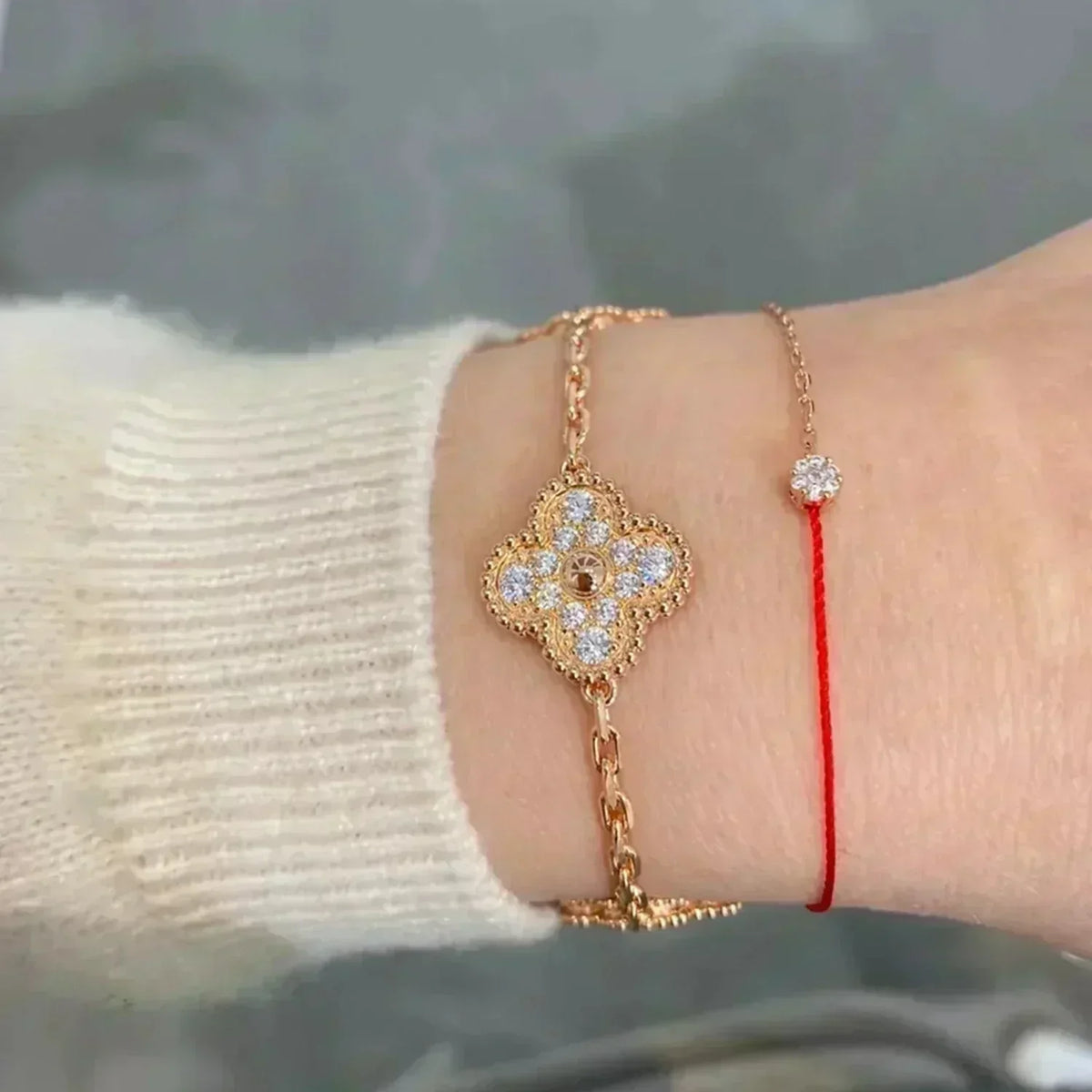 [⭐Miroze] CLOVER 5 MOTIF FULL DIAMOND BRACELET COLLECTION
