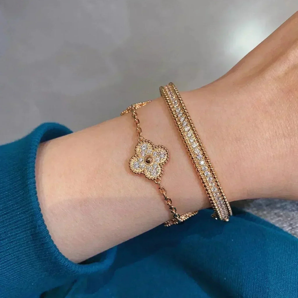 [⭐Miroze ] New  CLOVER 5 MOTIF FULL DIAMOND BRACELET COLLECTION