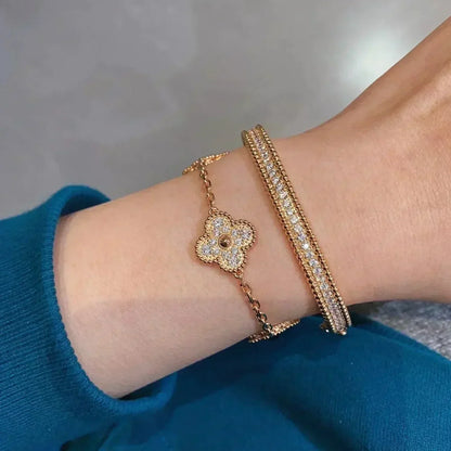 [⭐Miroze] CLOVER 5 MOTIF FULL DIAMOND BRACELET COLLECTION