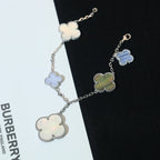 ⭐Miroze CLOVER BRACELET 5 MOTIFS MOP CHALCEDONY SILVER