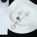 ⭐Miroze CLOVER BRACELET 5 MOTIFS MOP CHALCEDONY SILVER